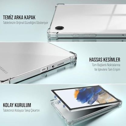 Galaxy Tab A9 X110/Galaxy Tab A11 Tablet Kılıf Şeffaf Silikon Arka Kapak