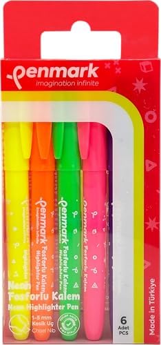 Penmark Kalem Tipi Fosforlu Kalem 6'lı Bristol Neon