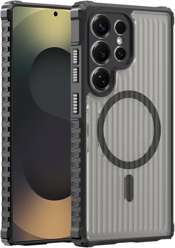 Galaxy S25 Ultra için Kılıf Shadow-Field Manyetik S25 Ultra Koruyucu Güçlü Manyetikli Kamera Korumalı Arkası Yarı Saydam PC/TPU Tasarımlı S25 Ultra Kılıfı (Siyah)