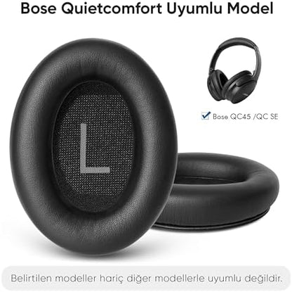 BOSE ile Uyumlu QuietComfort 45 (QC45) & Quiet Comfort SE (QC SE) için Suni Deri Kulaklık Pedi Hafızalı Yüksek Kaliteli Materyal Kulaklık Süngeri