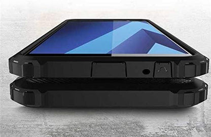 Galaxy A6 Plus 2018 ile uyumlu Çİft Katman Koruyucu Crash Military Tank Kılıf - Rose Gold