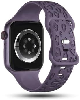 Apple ile Uyumlu Watch 11 10 42-46mm / 9 8 7 6 5 4 3 2 1 SE Ultra Uyumlu 49-45-44-42-38-40-41mm Leopar Desenli 2'li Silikon Kordon Seti