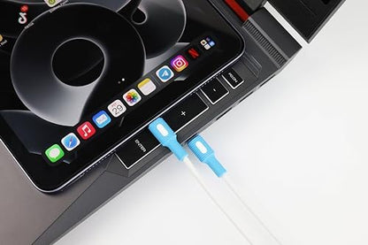 Type C-C Power Delivery Hızlı Şarj Kablosu, Beyaz Kablo, Beyaz/Mavi Uçlar (120 CM)