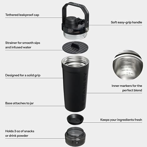 The Vitalize Shaker Black 20 Unisex Siyah Termos