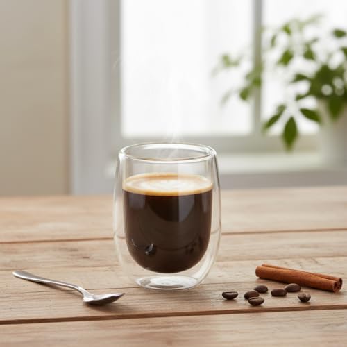 Çift Cidarlı (Double Wall) Cam Bardak - 350 ml Isıya Dayanıklı Latte, Filtre Kahve ve Meşrubat Bardağı - El Yakmayan Terlemeyen Modern Tasarım