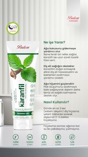 Doğal Nane ve Karanfil Özlü Diş Macunu 100 ml