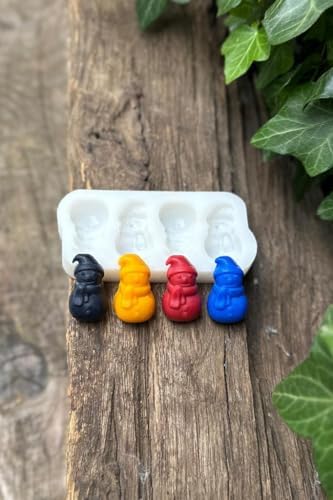 3D Kardan Adam Mini Dörtlü Mum Kalıbı (Silikon)