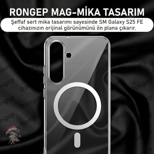 Galaxy S25 FE için Şeffaf Telefon Kılıfı Güçlü Manyetikli S25 Fe Koruyucu Sararmaya Karşı İnce ve Hafif Full Sert PC S25 FE Kılıfı (Şeffaf)