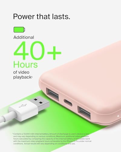 BATTERIE EXTERNE 10K - RoseBatterie externe 10K gül