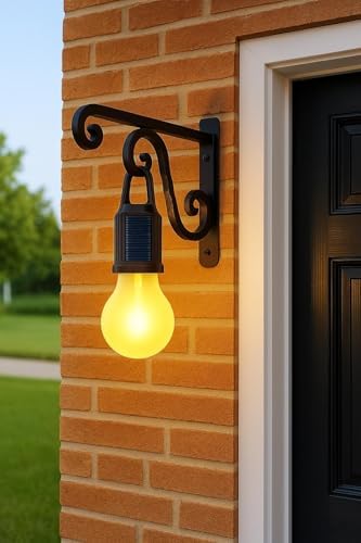 Güneş Enerjili Dış Mekan Duvar Lambası, USB Type-C Şarjlı, 3 Işık Modlu, Su Geçirmez LED Solar Bahçe Lambası, Ferforje Askılı Balkon Veranda Garaj Kapı Önü Aydınlatma, 2’li Set