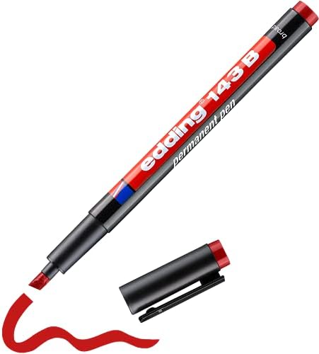 143 B permanent kalem - asetat kalemi - kırmızı - 1 kalem - kesik uç 1-3 mm