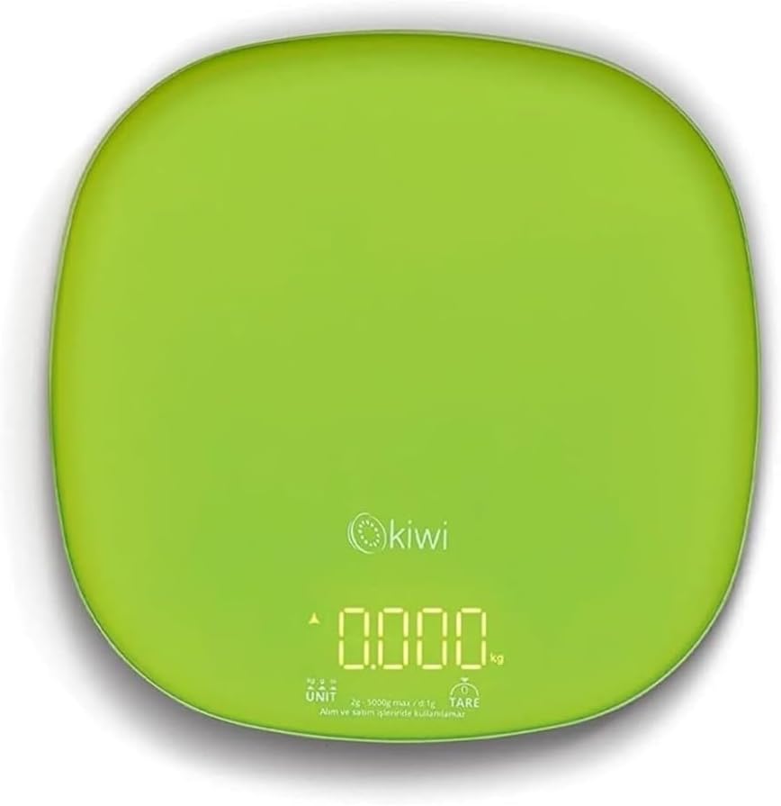 KKS-1125 Dijital Mutfak Terazisi, 5 kg Kapasite ve 1 gr Hassasiyet, LCD Ekranlı Hassas Hassas Ölçüm Tartısı, Yeşil