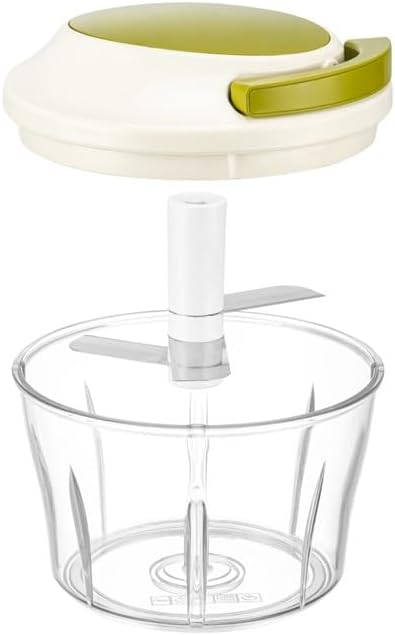 700 ml 3 Bıçaklı İpli Rondo – Çekmeli Doğrayıcı, Hızlı ve Pratik Sebze Doğrama, Paslanmaz Çelik Bıçaklı, Ergonomik ve Kolay Kullanım PP Plastik