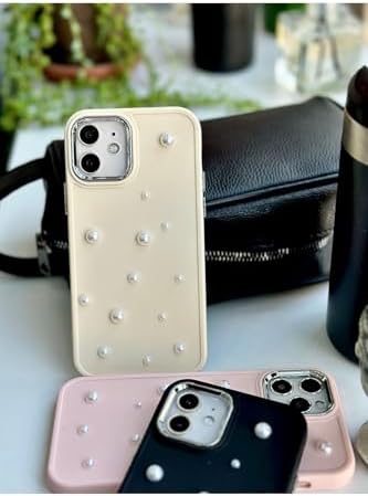 Iphone 12 ve 12 Pro Uyumlu Pearl Tasarım Oyuncaklı Esnek Silikon Kılıf - Krempearl