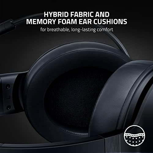 Razer Kraken V3 X USB - Kablolu USB Oyun Kulaklığı (285 g'da ultra hafif, TriForce 40 mm sürücüler, HyperClear Kardioid Mikrofon, 7.1 surround ses, Chroma RGB) Siyah