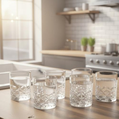 6’lı Kahve Yanı Bardağı Seti 75 ml – Desenli Cam Mini Bardak, Espresso & Türk Kahvesi Su Bardağı, Şık ve Dayanıklı Tasarım