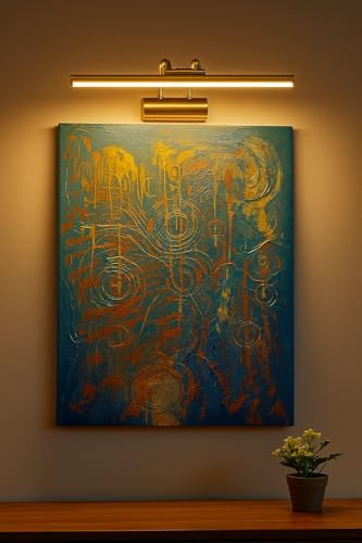 35cm LED Aplik Gold Kasa | 3200K Gün Işığı | IP20 Koruma | Ayna, Tablo ve Resim Banyo Üstü Duvar Aydınlatma | 220V | Modern Tasarım