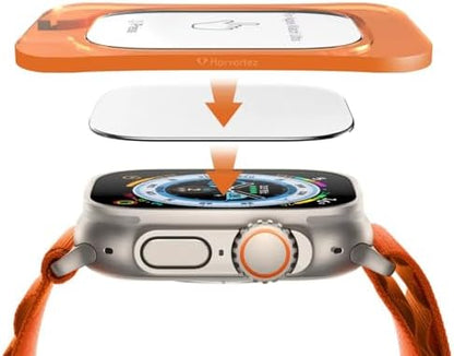 Apple Watch Ultra 2, Ultra 49mm ile Uyumlu, 49mm Ekran Koruyucu, Kolay Hizalama Çerçevesi ile Kurulum, Su Geçirmez, UHD Temperli Cam, Watch Screen Protector, (Otomatik Hizalama Aparatlı)