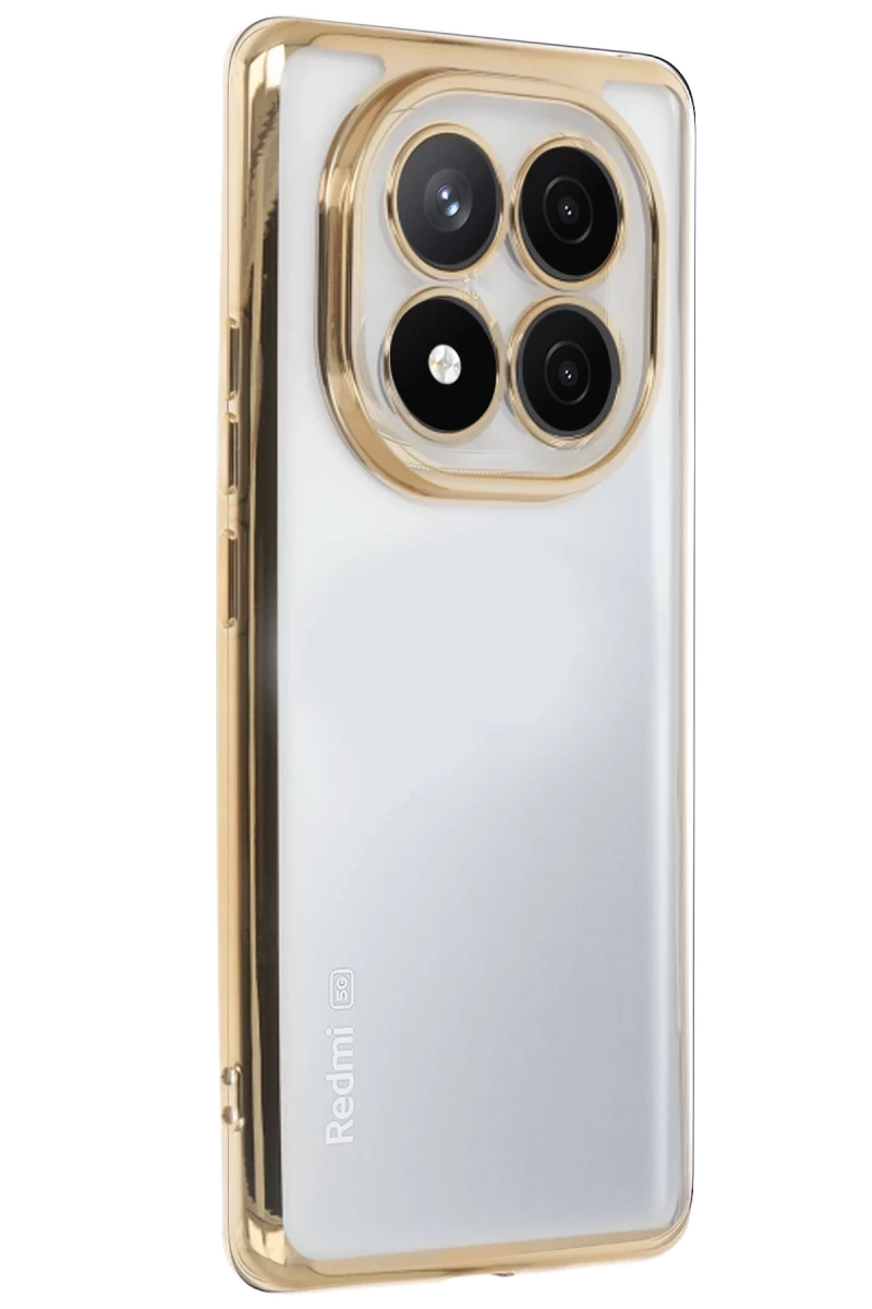 Xiaomi Redmi Note 14 Pro 4G Kılıf Razer Lensli Silikon - Gold