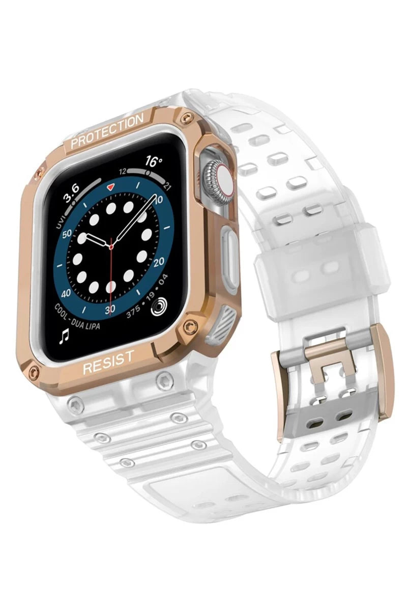 Apple Watch 42mm KR401 Silikon Kordon - Beyaz-Rose