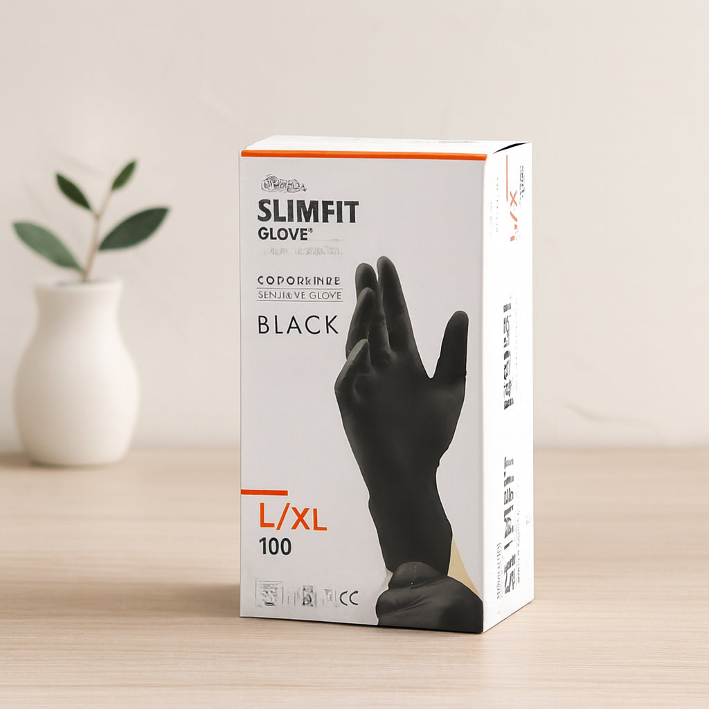 Nitril Muayene Eldiveni Siyah XL Pudrasız 100'lü