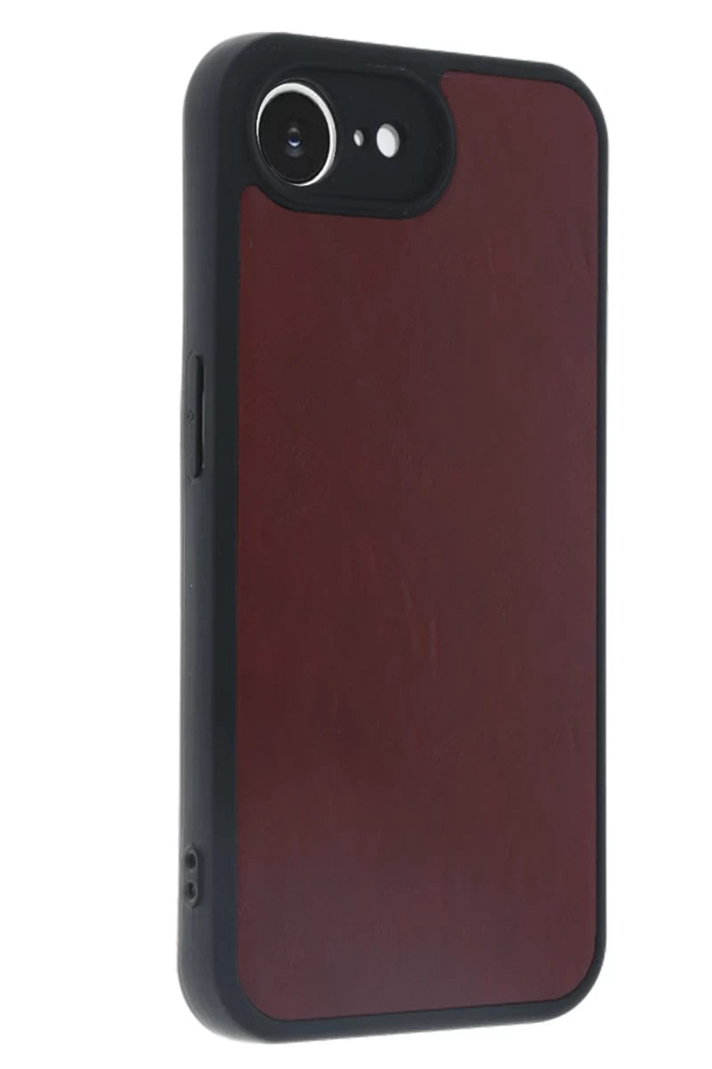 Apple iPhone 16E Kılıf Aras Deri Kapak - Bordo