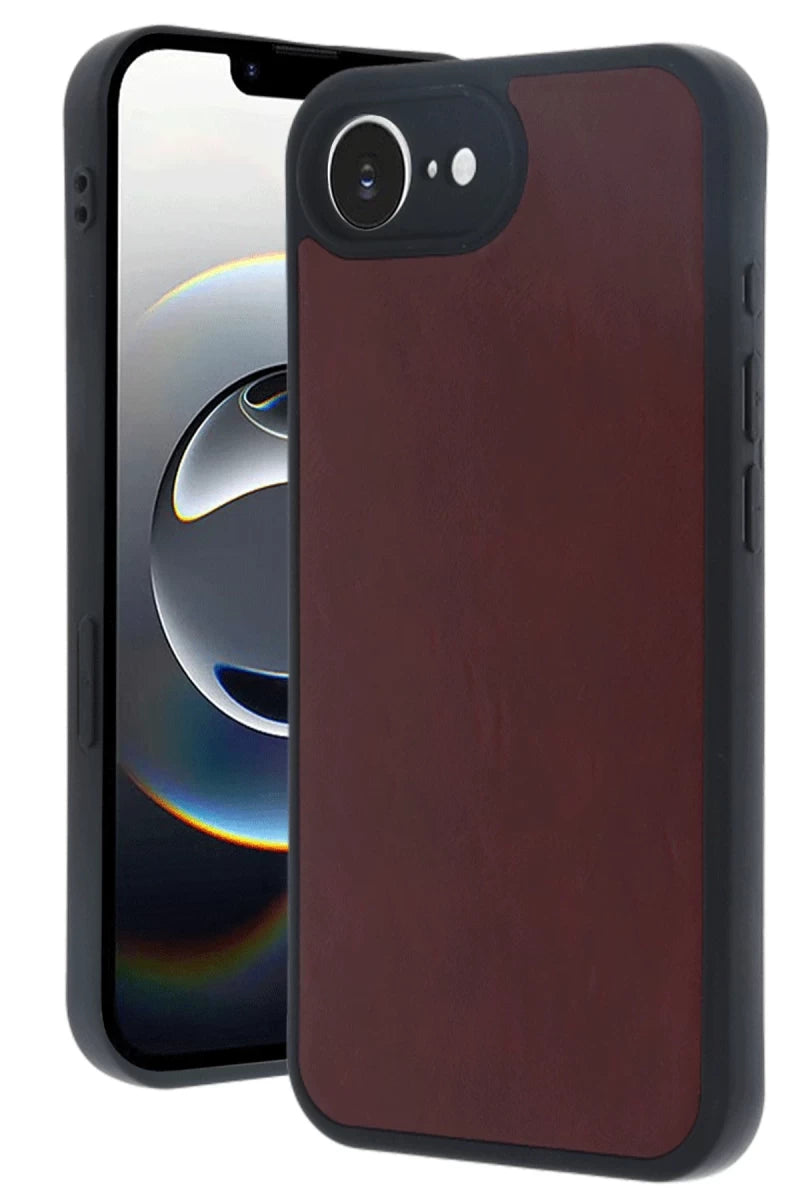 Apple iPhone 16E Kılıf Aras Deri Kapak - Bordo