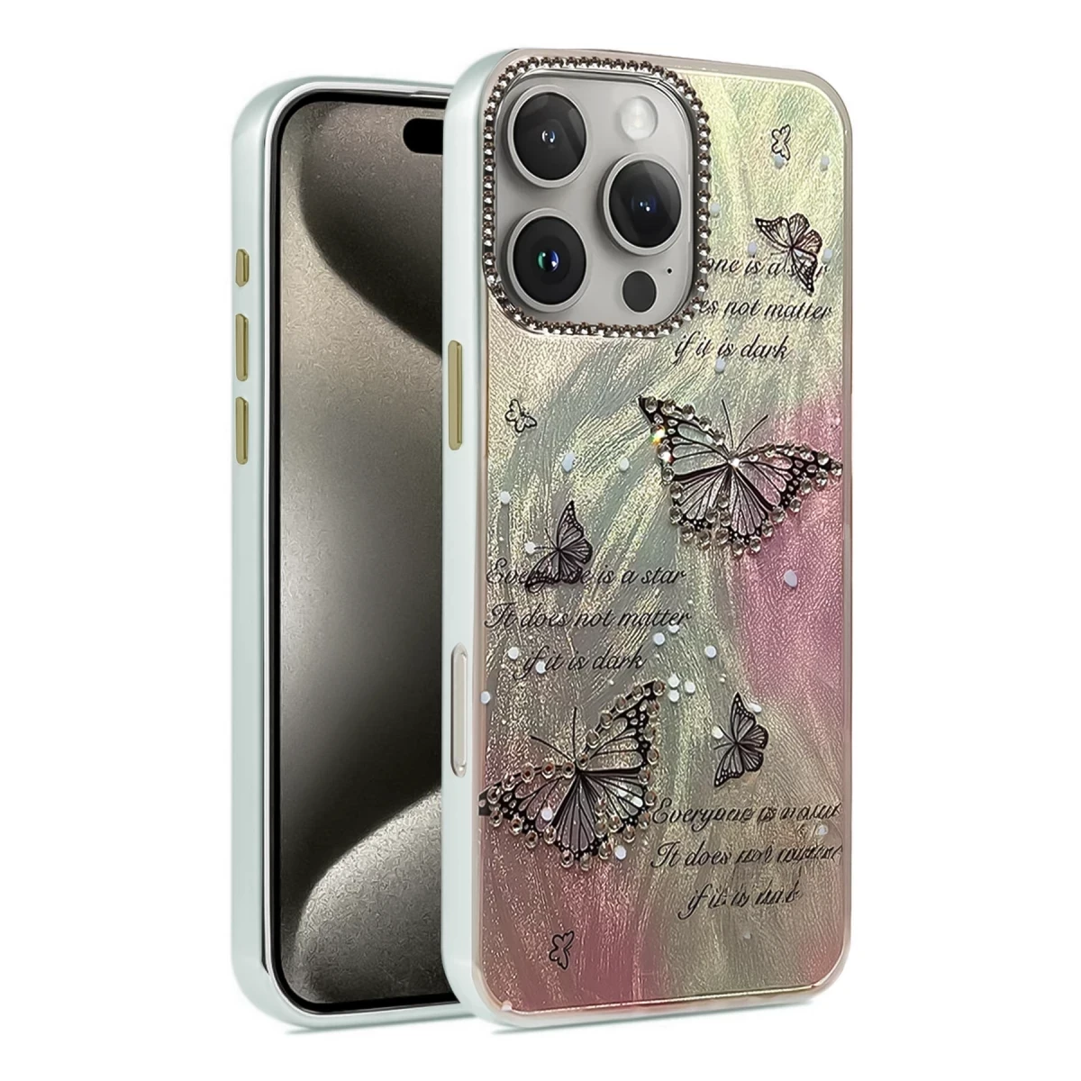 Apple iPhone 16 Pro Max Kılıf Blade Aynalı Desenli Kapak - Desen 6