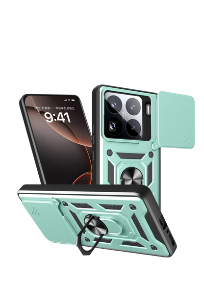 Xiaomi Mi 15 Pro Kılıf Pars Lens Yüzüklü Silikon - Yeşil