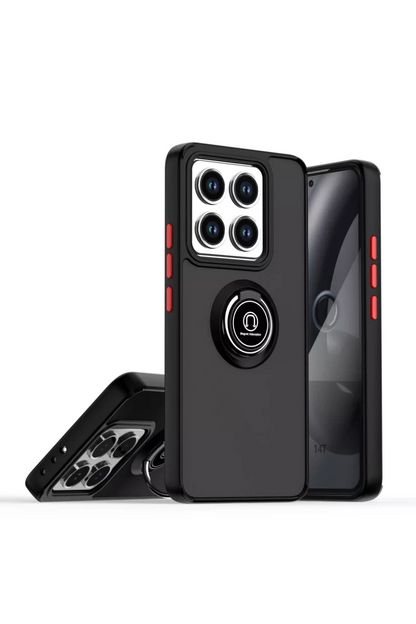 Xiaomi Mi 14T Montreal Yüzüklü Silikon Kapak - Siyah