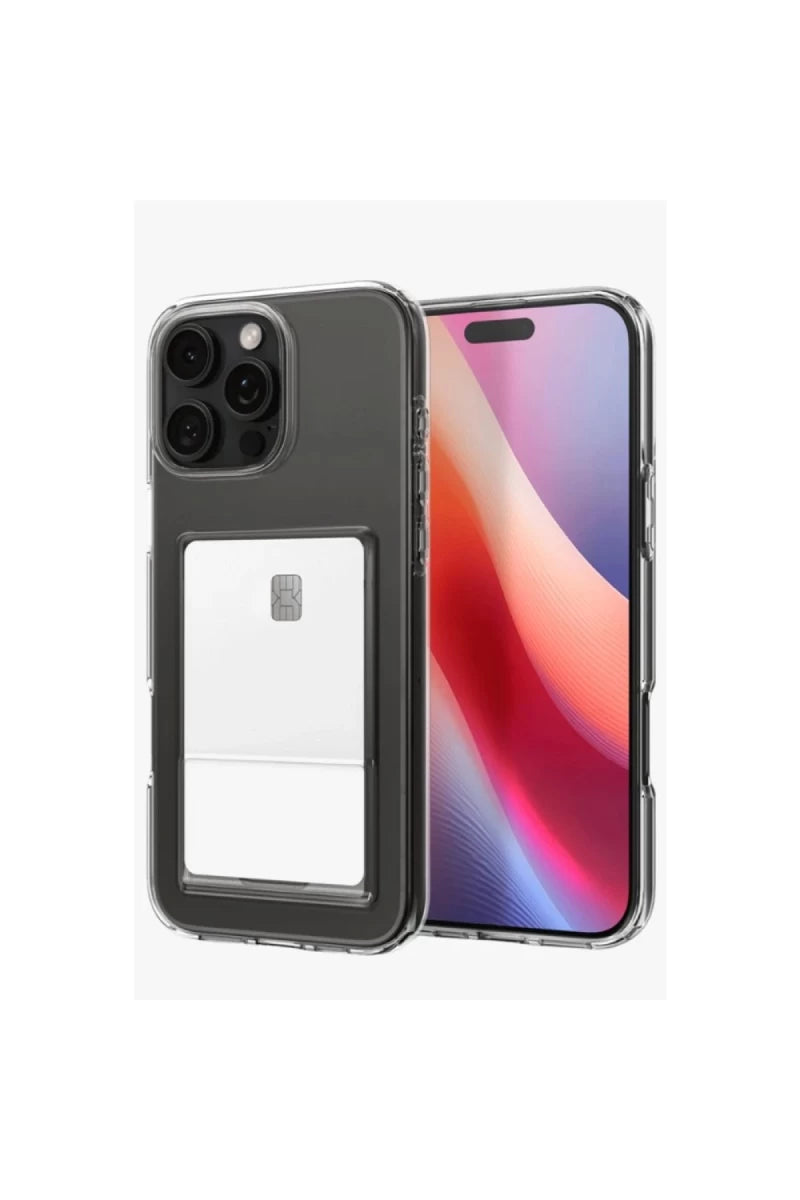 Apple iPhone 16 Pro Kılıf Kart Şeffaf Silikon - Şeffaf
