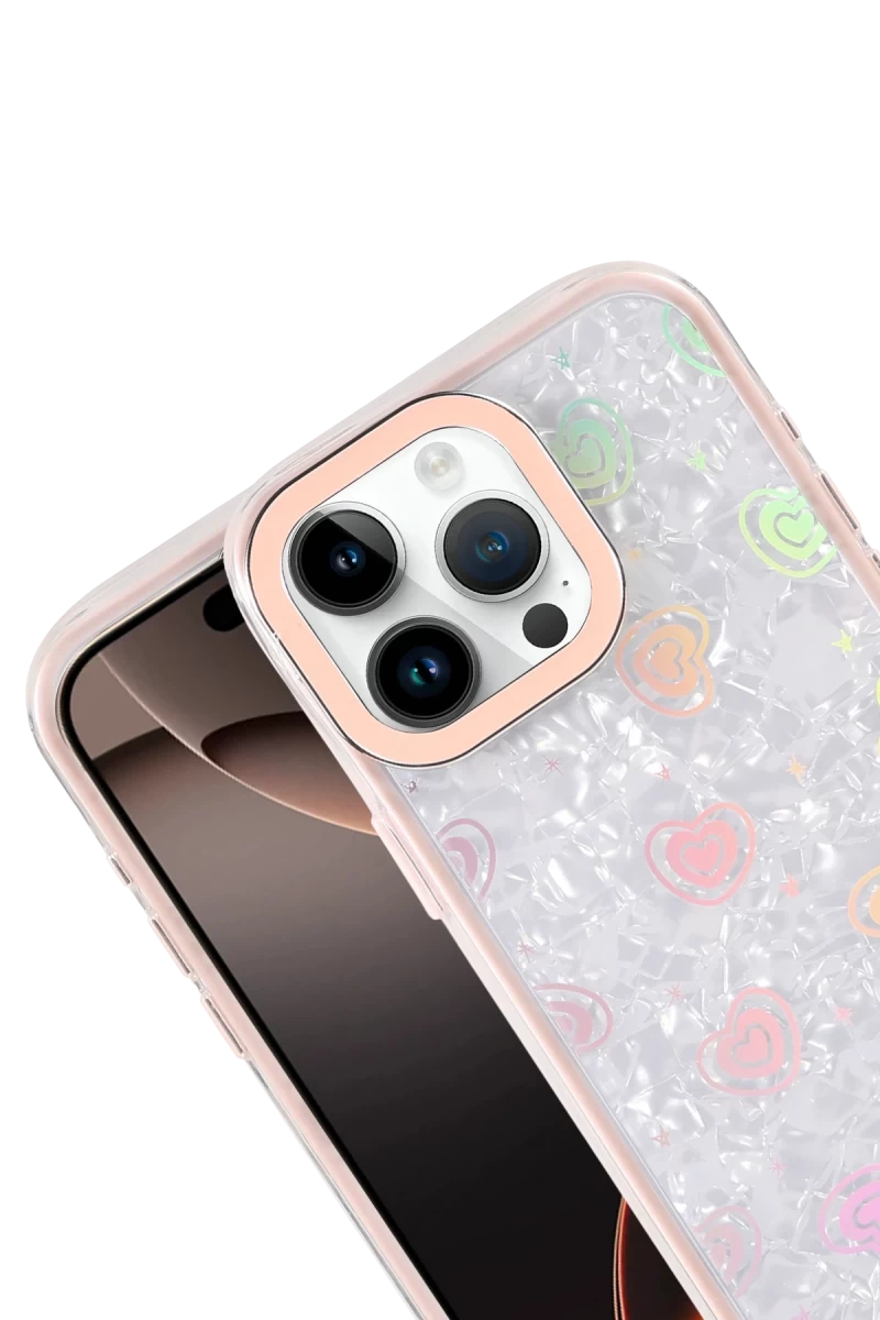 Apple iPhone 15 Pro Lumi Desenli Kapak - Pembe