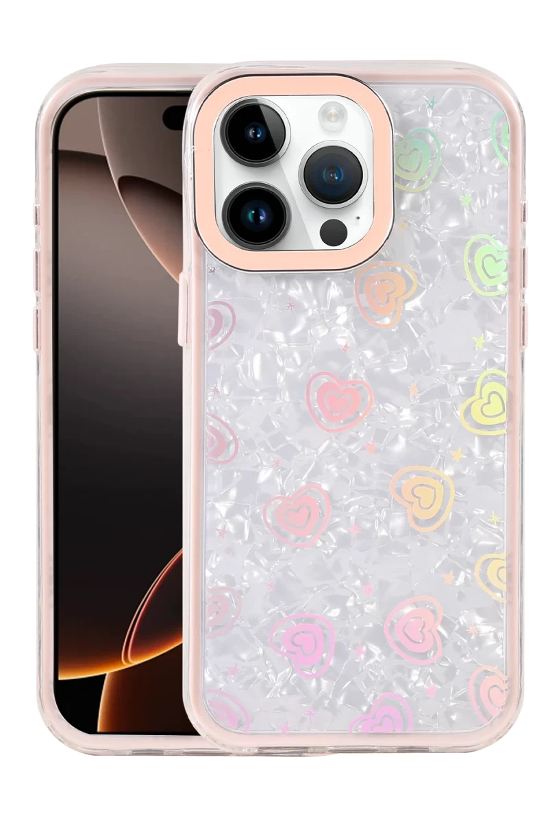 Apple iPhone 16 Pro Max Lumi Desenli Kapak - Pembe
