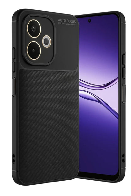 Oppo A5 Pro 4G Kılıf Auto Focus Karbon Kapak - Siyah