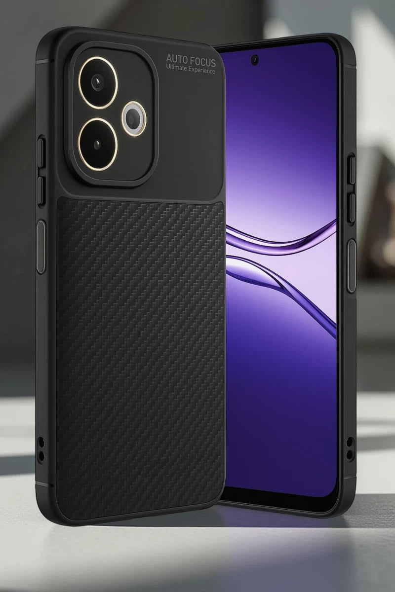 Oppo A5 Pro 4G Kılıf Auto Focus Karbon Kapak - Siyah