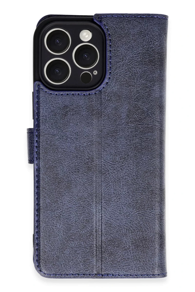 Apple iPhone 16 Pro Max Kılıf Trend S Plus Kapaklı Kılıf - Lacivert