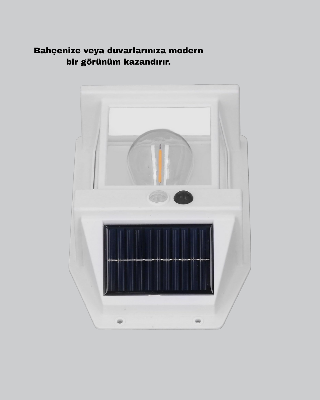 Güneş Enerjili Dış Mekan Sensörlü Duvar Lambası IP65 Su Geçirmez