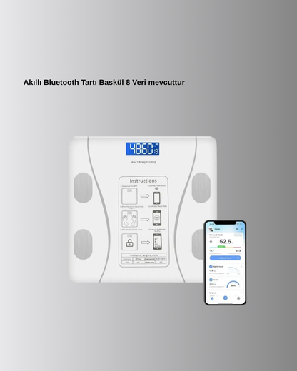 Akıllı Bluetooth Tartı – 8 Farklı Ölçüm Verisi, Otomatik Kişi Tanıma