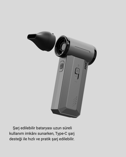 130000 RPM Çok Fonksiyonlu Şarjlı Hava Üfleme ve Vakum Temizlik Cihazı