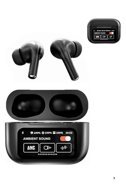 Yeni Nesil ANC Özellikli Çağrı Cevaplayan Dokunmatik Ekranlı Bluetooth Kulaklık Siyah Yeni Nesil