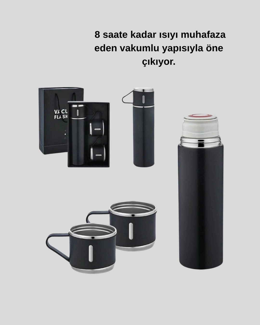 500 Ml Vakumlu Termos – Çift Kat Paslanmaz Çelik, Sızdırmaz Kapağıyla Sıcak Ve Soğuk İçeceklere Özel