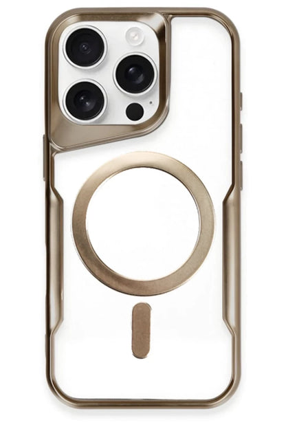 Apple iPhone 16 Pro Kılıf Boyi Magsafe Silikon Kapak - Kahverengi