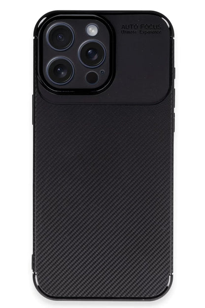 Apple iPhone 16 Pro Kılıf Auto Focus Karbon Kapak - Siyah