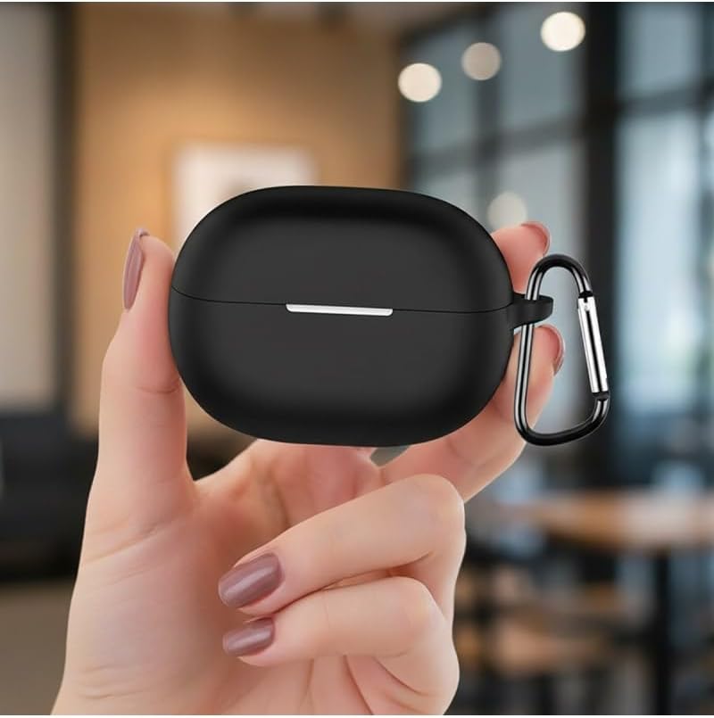 FreeBuds Pro 5 Kılıf Askı Aparatlı Mat Silikon Siyah
