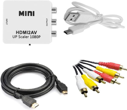 Hdmi To Av Rca Tos Çevirici + Hdmi Kablo + Rca Kablo