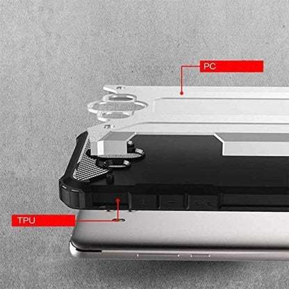 Mate 10 ile uyumlu Çİft Katman Koruyucu Crash Military Tank Kılıf - Gri