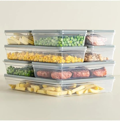 4 Adet Buzdolabı Organizeri, Buzdolabı İçin Çok Amaçlı Saklama Kabı, Fresh Box, Şeffaf ve Ayarlanabilir, Gıdaları Taze Tutma Özelliği, Mutfak Düzenleyici (2400 Ml)