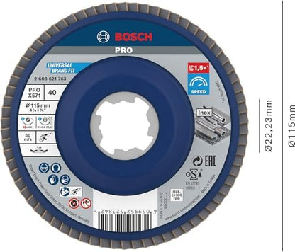 Professional Accessories 115 mm X-LOCK Yelpaze Taşlama Diski BfM Fibertragp