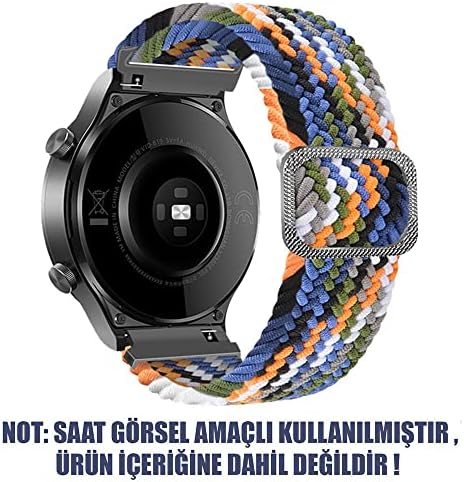 Galaxy Watch 3 45mm için Kordon Braided Loop Band Renkli