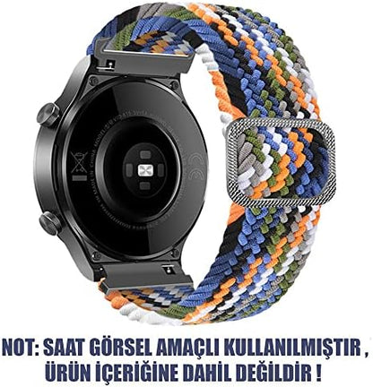 Galaxy Watch 3 45mm için Kordon Braided Loop Band Renkli